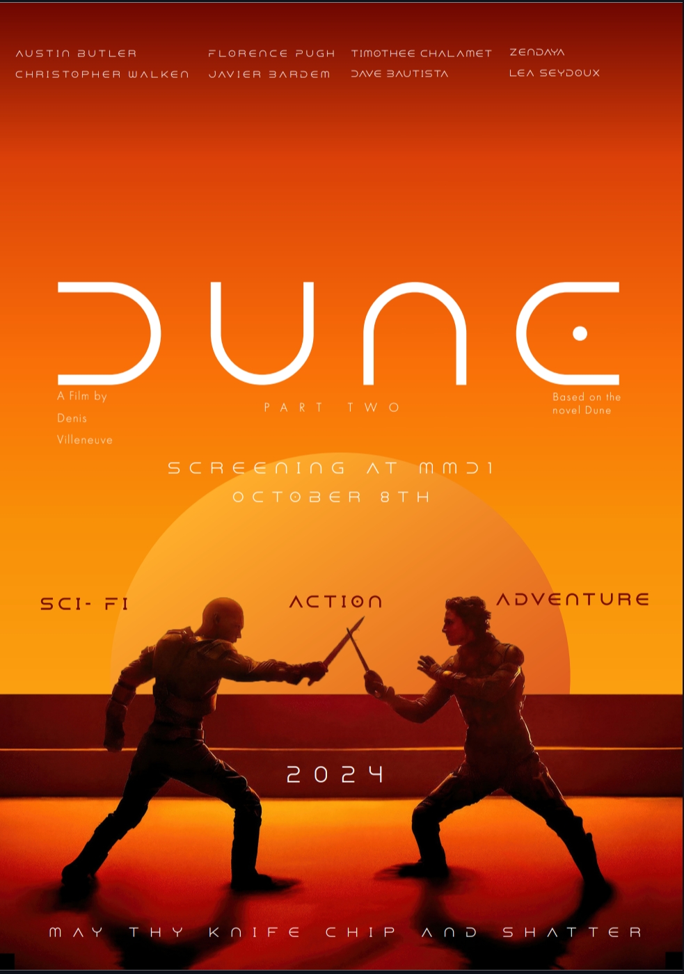 Final typography poster created for the Dune poster series.