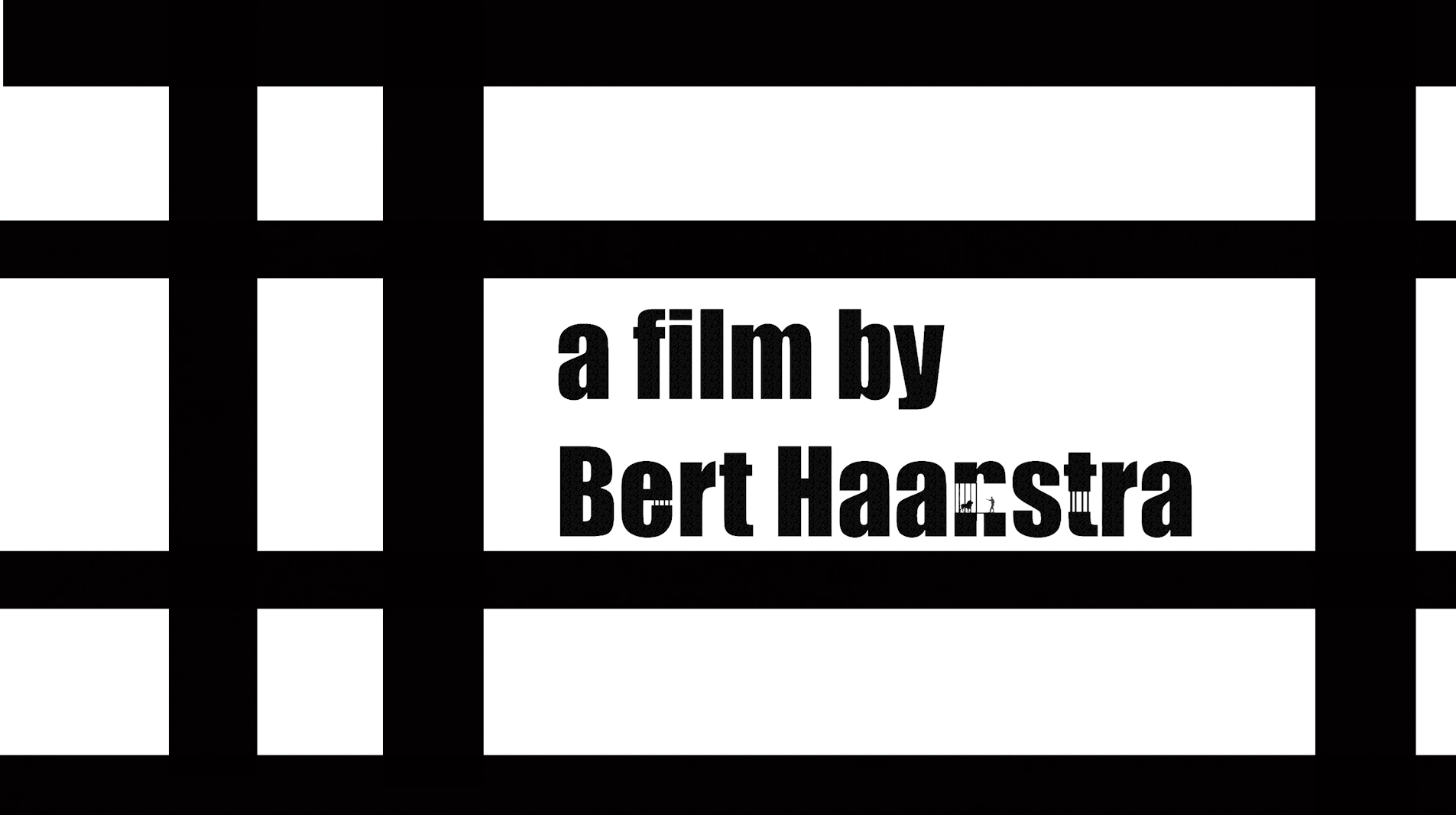 Typography frame reading a film by Bert Haanstra in the Zoo title sequence.